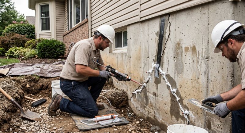 Basement Crack Repair in Blacksburg, VA