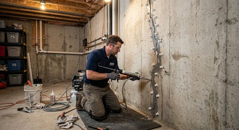 Basement Crack Repair in Blacksburg, VA