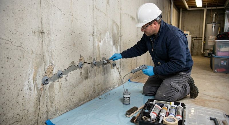 Basement Crack Repair in Blacksburg, VA