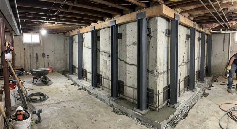 Basement Stabilization in Blacksburg, VA