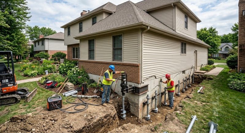 Helical Piers Installation in Blacksburg, VA