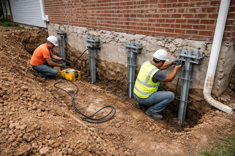 Helical Piers Installation in Blacksburg, VA